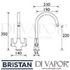 Bristan Echo Easyfit Sink Mixer Tap Dimensions